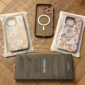 Bundle of 3 Phone cases and screen protector for IPhone 15 Pro Max NIP